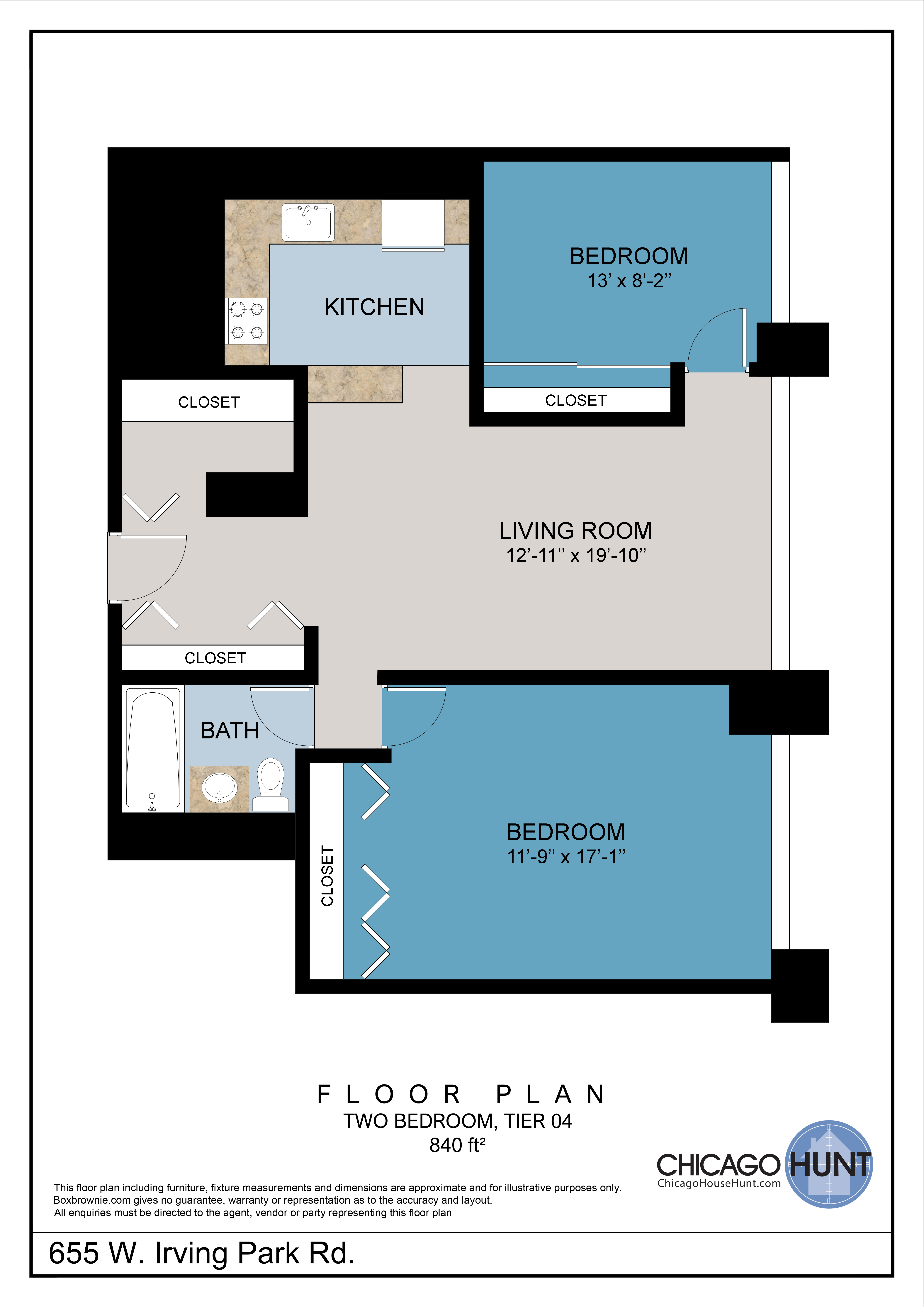 655 Irving Park, Park Place Towere - Floor Plan - Tier 04